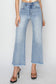 Crop Wide Fray Hem Jeans