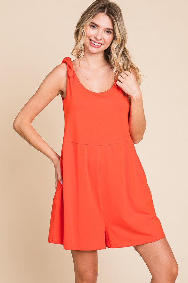 Shoulder Knot Baggy Romper