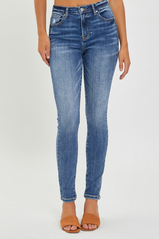 Risen Mid Rise Ankle Skinny Jeans