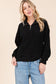 Quarter Zip Long Sleeve Sweatshirt with Pockets