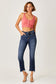 Risen Frayed Hem Cropped Straight Jeans