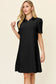 Texture Collared Neck Short Sleeve Dress