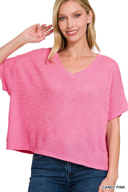 Drop Shoulder Jacquard Sweater