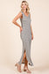 triped Scoop Neck Sleeveless Maxi Dress