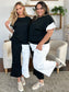 Contrast T-Shirt and Wide Leg Pants Set