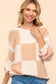 Haptics Full Size Checkered Round Neck Drop Shoulder Sweater