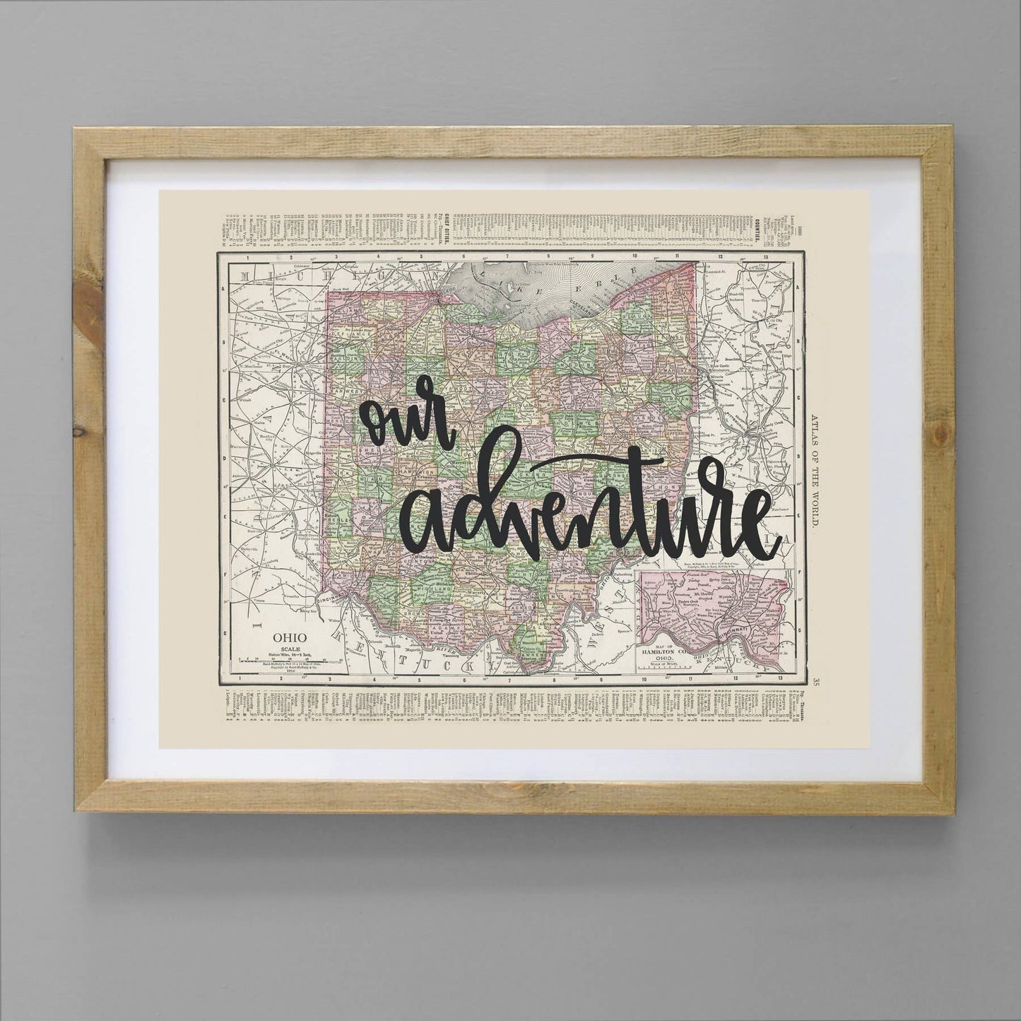 Vintage Map Prints - Ohio