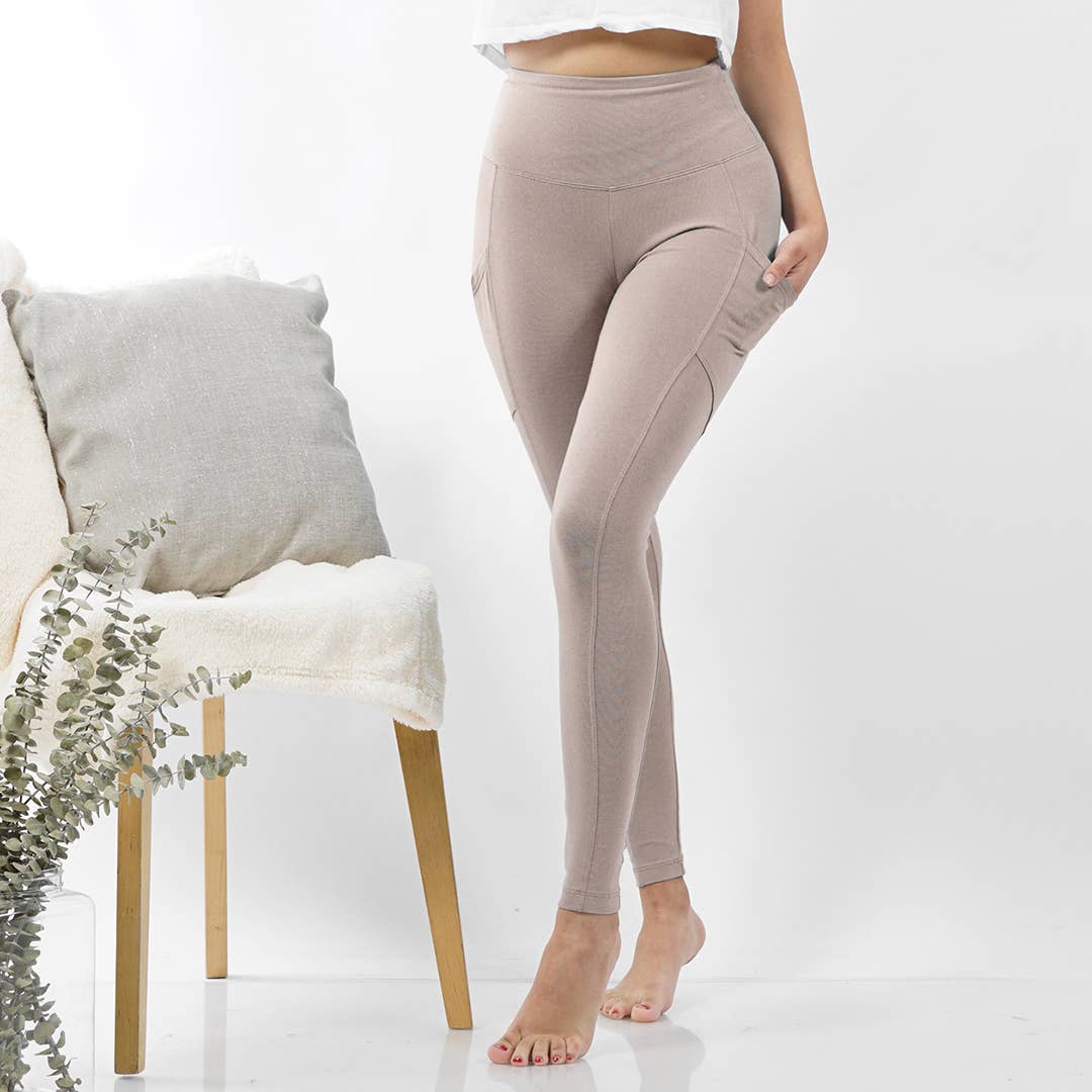 WIDE WAISTBAND LEGGINGS WITH POCKETS