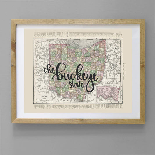 Vintage Map Prints - Ohio