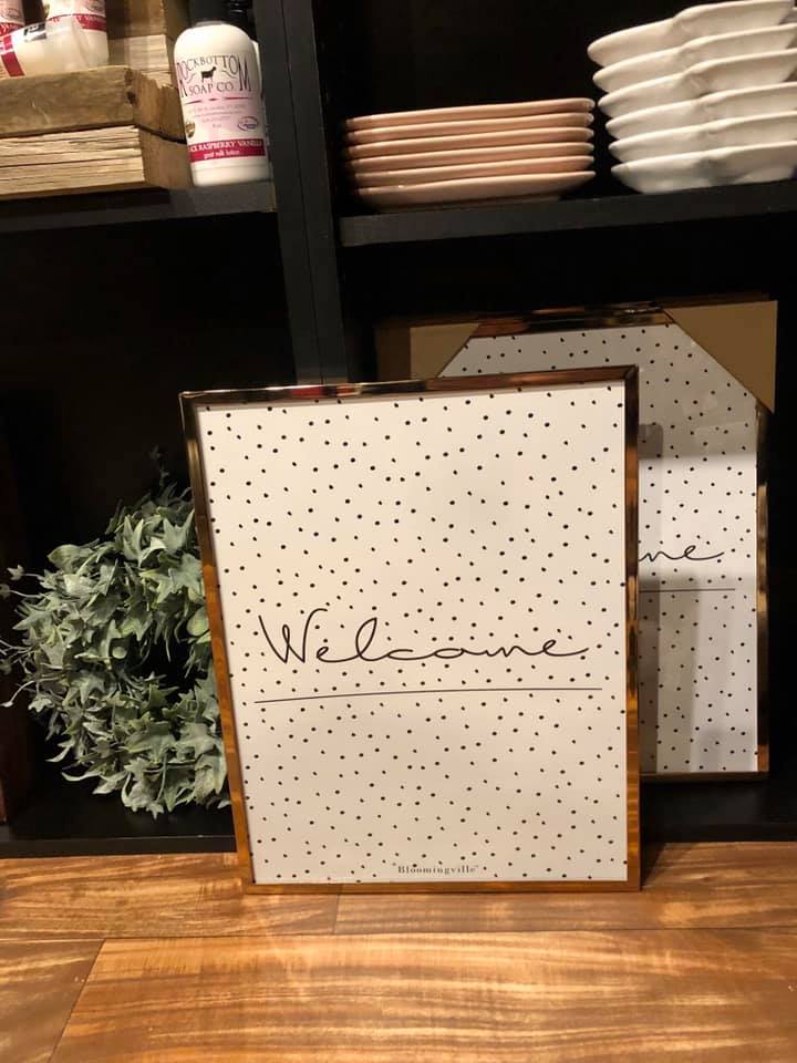 Welcome Sign Dots/ Rose Gold