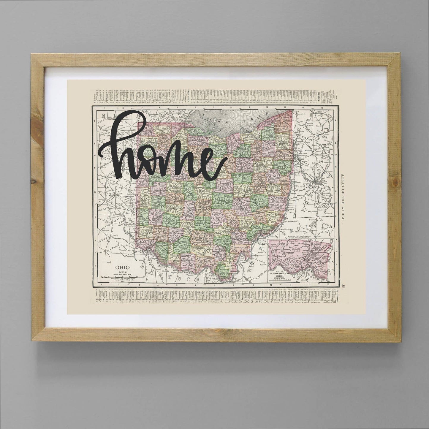 Vintage Map Prints - Ohio