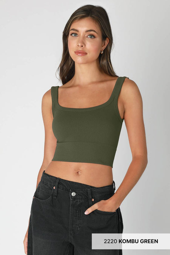 NS7801 - Chevron Ribbed Crop Top