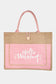 Hello Weekend Burlap Tote Bag