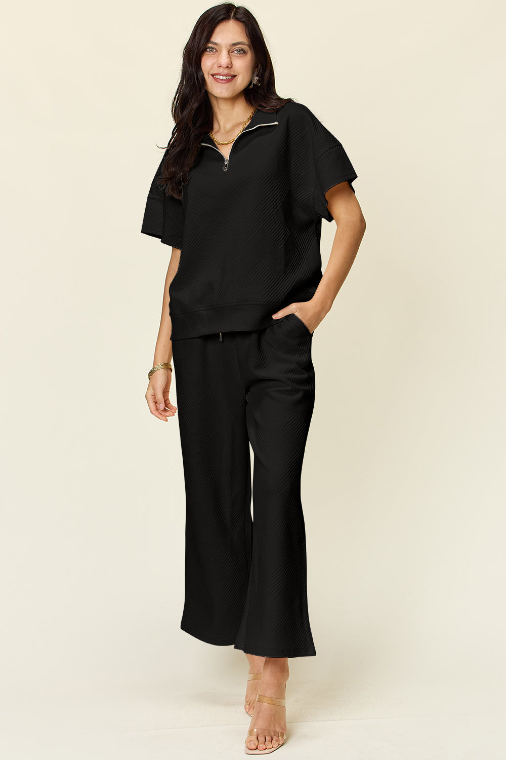 Short Sleeve Top and Pants Set