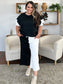 Contrast T-Shirt and Wide Leg Pants Set