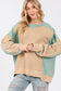 Sage & Fig Color Block Round Neck Sweatshirt