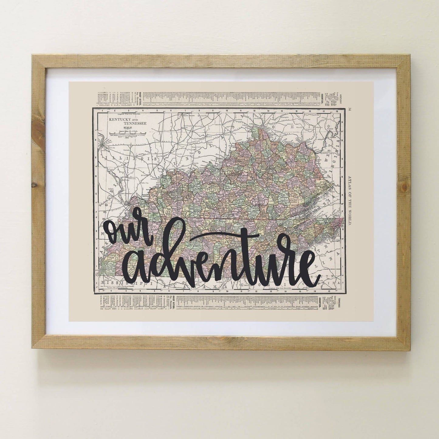 Vintage Map Prints - Kentucky