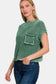 Zenana Washed Mock Neck Short Sleeve Cropped Sweater