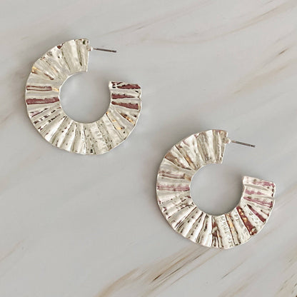 Crinkled Art Hoop Earrings