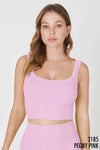 NS7801 - Chevron Ribbed Crop Top