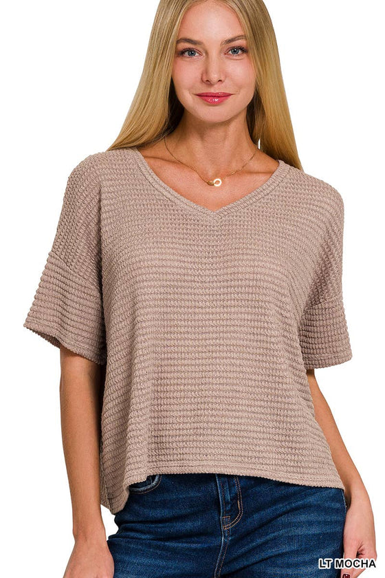 Drop Shoulder Jacquard Sweater