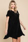 Short Sleeve Ruffled Asymmetric Hem Dress