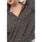 Half Zip striped knit top