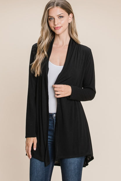 Open Front Long Sleeve Cardigan